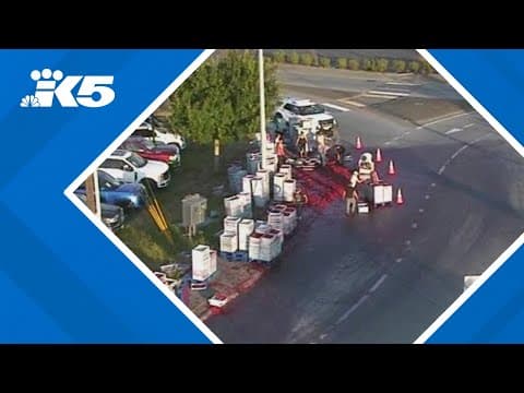 Thousands of raspberries spill off truck onto Whatcom County road