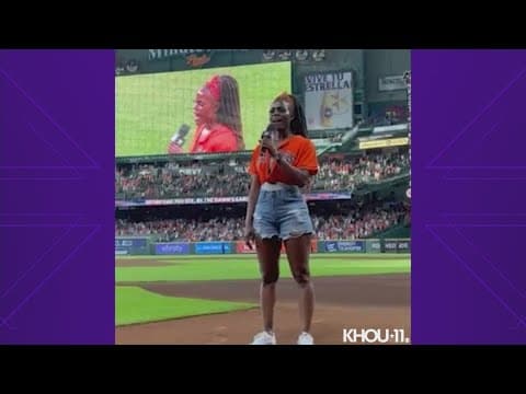 Get it girl! KHOU's assistant digital director Lea Wilson sings national anthem at Astros game