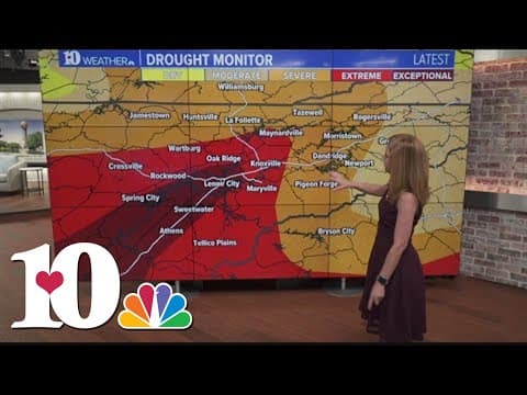 Areas in East Tennessee under "exceptional drought"