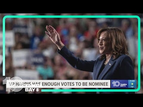 VP Kamala Harris garners enough votes to be Democratic presidential nominee