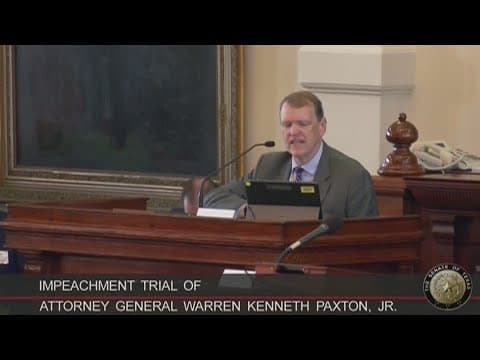 Whistleblower Jeff Mateer testified for a second day in the Paxton impeachment trial