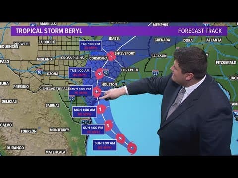 DFW Weather: Heavy rain expected in parts of North Texas after Beryl makes landfall
