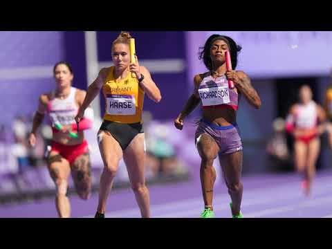Sha'Carri Richardson saves US women from near relay collapse | Paris Olympics Track and Field