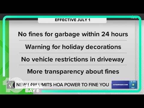 Yes, new Florida law places limits on reasons HOAs can fine you