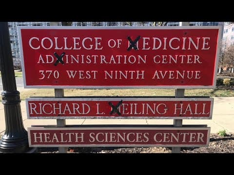 Ohio State crossing out M's in preparation for 'The Game'