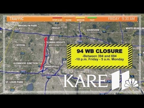 Here are the weekend road closures in the Twin Cities for Sept. 15-17