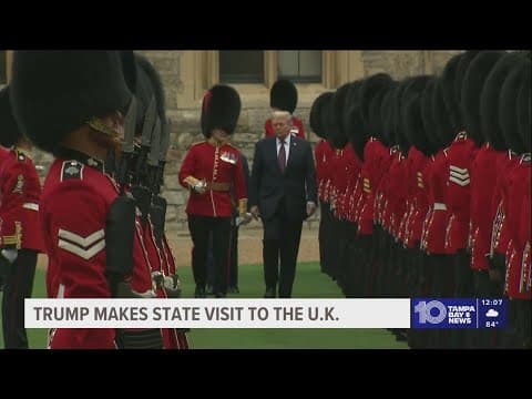 King Charles III greets Trump in Windsor, kicking off the president's second state visit to the UK