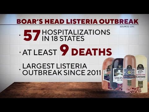 9 dead from listeria outbreak tied to Boar's Head deli meat, CDC says