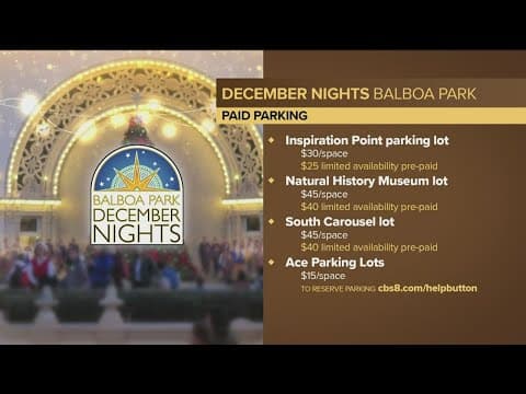 Where to park for December Nights holiday festival at Balboa Park