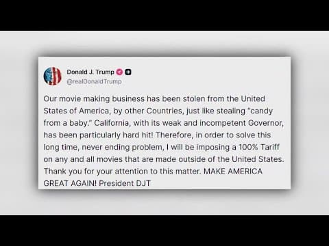 Trump takes his tariff war to the movies with 100% levies on foreign-made films