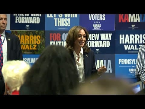 Kamala Harris visits Democratic National Committee phone bank in DC on Election Day