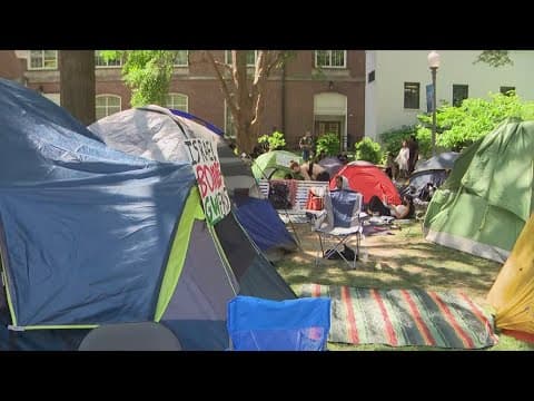Pro-Palestinian protests on GWU campus enters 8th day