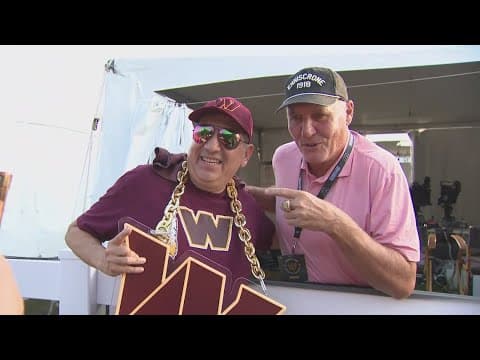 Former quarterback and Super Bowl MVP, Mark Rypien, attends Commanders training camp