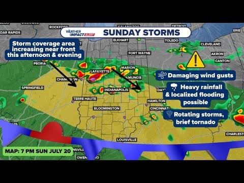 Weather Impact Alert: Severe storms moving through central Indiana