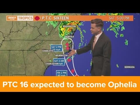 Friday morning tropical update: PTC 16 expected to become Ophelia
