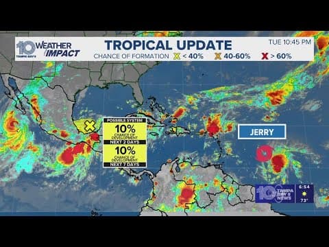 Tracking the Tropics: Tropical Storm Jerry continues churning in Atlantic