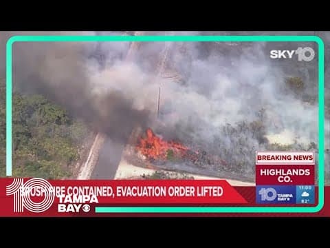 Evacuations lifted following brush fire in Highlands County