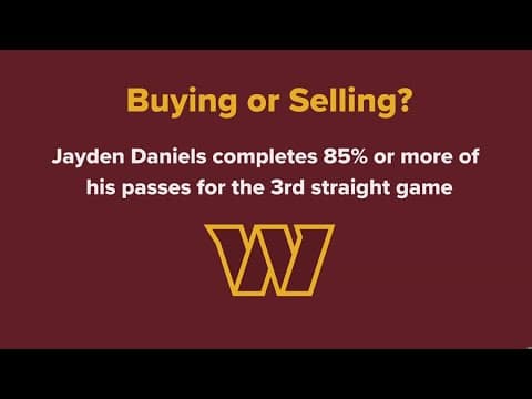 Buying or Selling: Will Jayden Daniels complete 85% of his passes on Sunday?