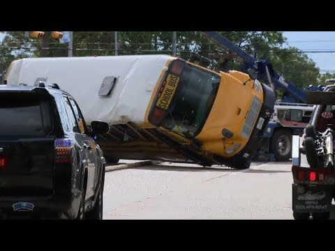 Spring Branch ISD students on board school bus that flipped on its side in crash