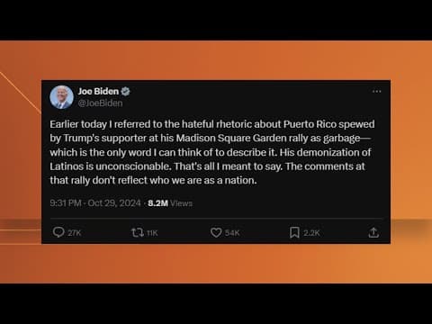 Biden walks back 'garbage' comment