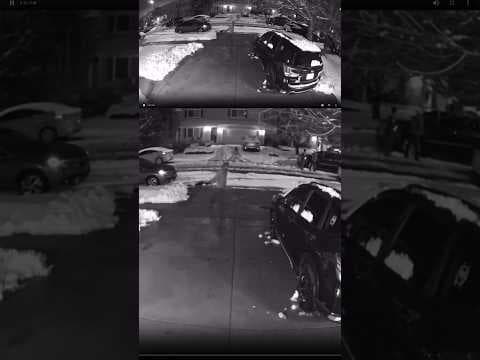 Content warning: Raw security camera footage shows gunshots during Denver house party