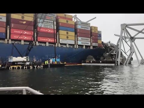 Salvage operations continue at site of collapsed Baltimore bridge