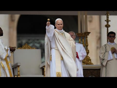 Pope Leo XIV takes first popemobile ride in St. Peter's Square ahead of inaugural Mass