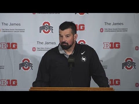 Ohio State head coach, offensive and defensive coordinators speak after spring game