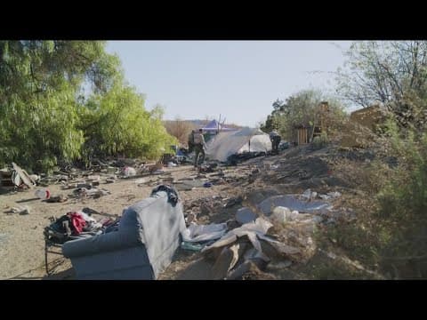 San Diego Sheriff's Department clears homeless encampment following small fire in El Cajon