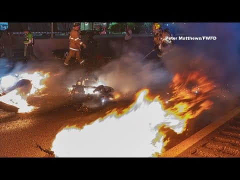 Wreck involving several motorcycles on I-35W in Fort Worth injures at least 17, officials say