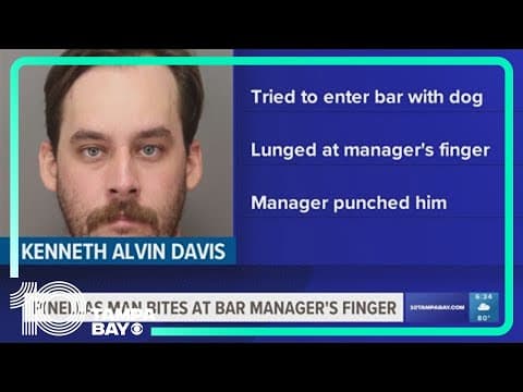 Pinellas County man bites at bar manager's finger
