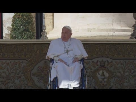 Pope Francis makes first public appearance since hospitalization