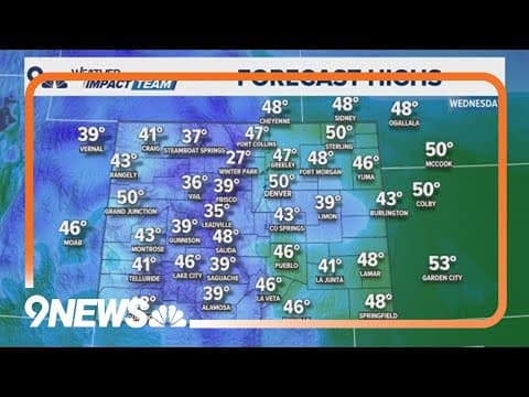 Latest forecast | Highs rebound to near 50 degrees this afternoon in Denver