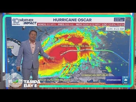 Oscar expected to reach Guantanamo or Holguin, Cuba as a hurricane later today