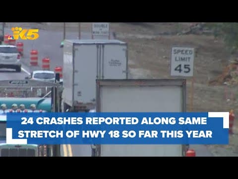 More than 20 crashes reported on Highway 18 between I-90 interchange and Issaquah Hobart Road this y