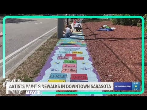 Local artists working together to beautify Sarasota area by painting sidewalks