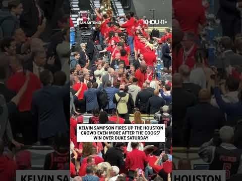 Kelvin Sampson fires up crowd after Houston's stunning win over Duke
