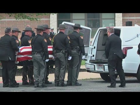 Three-volley salute, flyover performed during Morrow County Deputy Daniel Sherrer's funeral