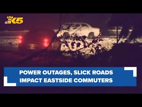 Power outages, slick roads impacting Eastside commuters