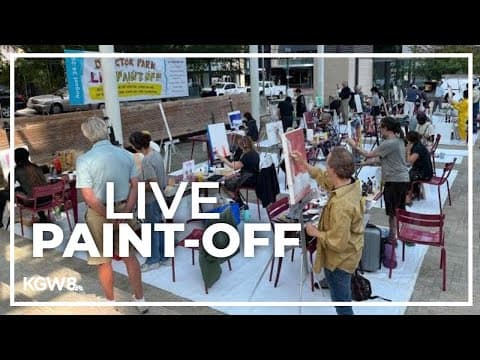 Director Park in downtown Portland hosts live artist ‘paint-off’
