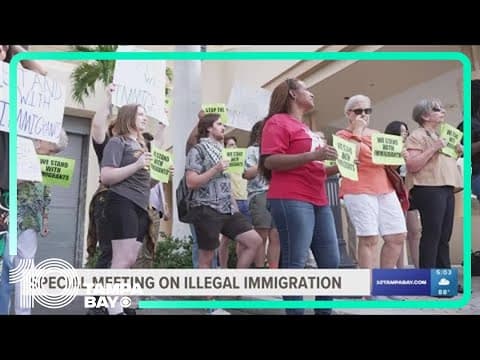 Sarasota rally outside a special meeting on illegal immigration