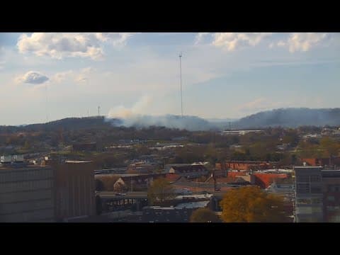 Video: Brush fire burns on Sharp's Ridge in North Knoxville