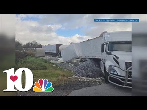 No serious injuries reported after train crashes into tractor-trailer in Greeneville on Monday