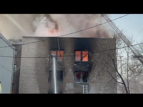 MPLS fire crews respond to fire at boarded up apartment building with multiple violations