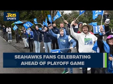 Seahawks fans celebrating ahead of team's first playoff game