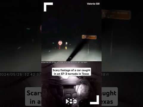 Dashcam + cellphone footage of an EF-3 tornado engulfing a car -- and survived by those inside #dfw