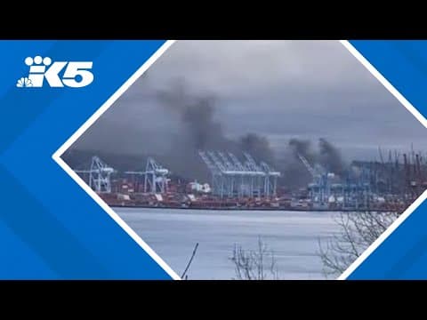 Fire in Port of Tacoma likely started in asphalt tank, fire department says