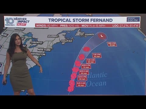 Tracking the Tropics: Tropical Storm Fernand forms in the Atlantic
