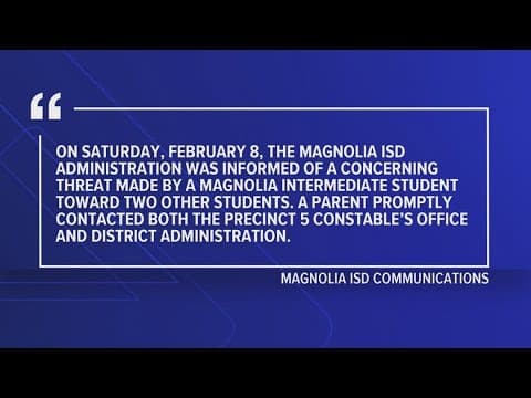 Magnolia Intermediate student charged after allegedly threatening to shoot 2 other students