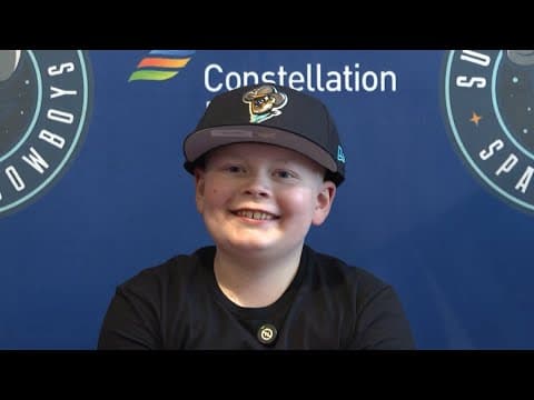 10-year-old cancer survivor rings bell, throws first pitch at Space Cowboys game